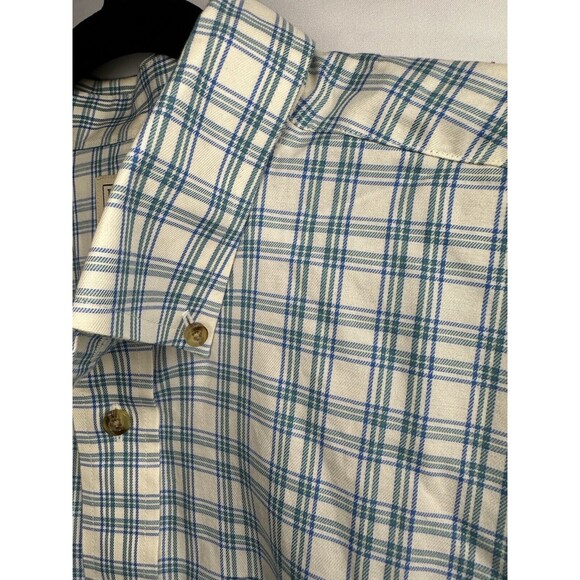 L.L. Bean Traditional Fit Button Down Shirt Green Blue Plaid Men’s Size Large R - Picture 2 of 5